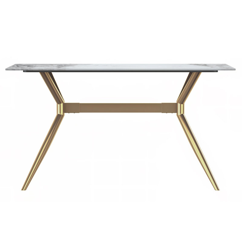 Metal Base Dining Table, Clear/Black, 62" W x 31.5" L