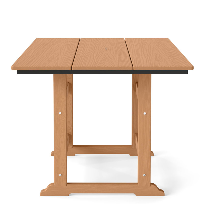 Table de salle à manger 34 po carrée avec trou pour parasol, Teak