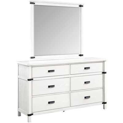 Miroir de chambre à coucher rectangulaire avec attrait blanc antique - look moderne pour un cadeau élégant