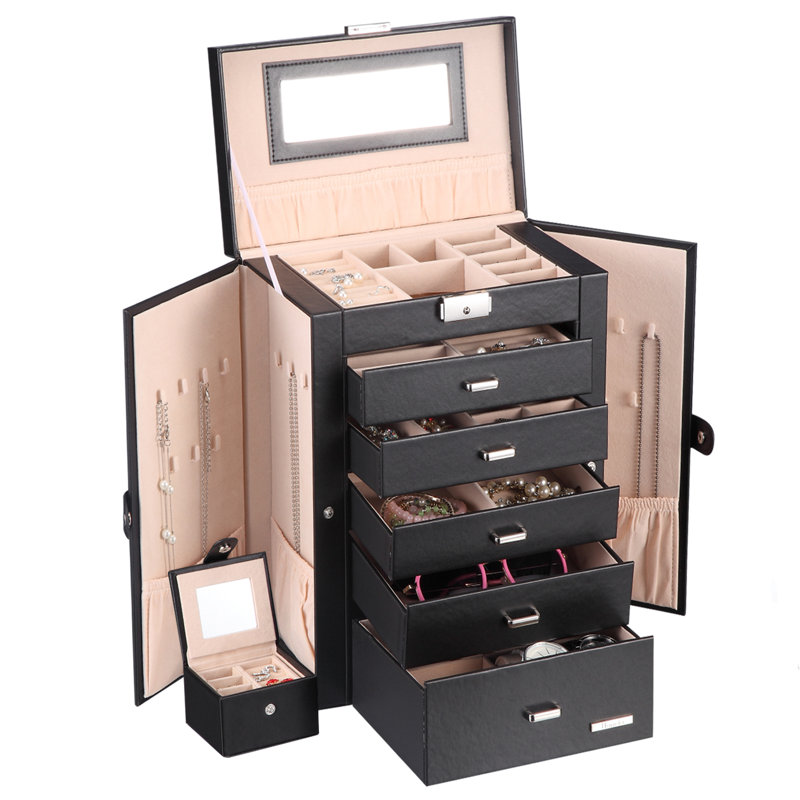 Énorme boîte à bijoux 2 en 1, Noir