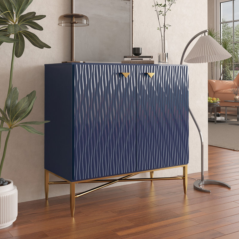 2-Door Storage Accent Cabinet, Blue