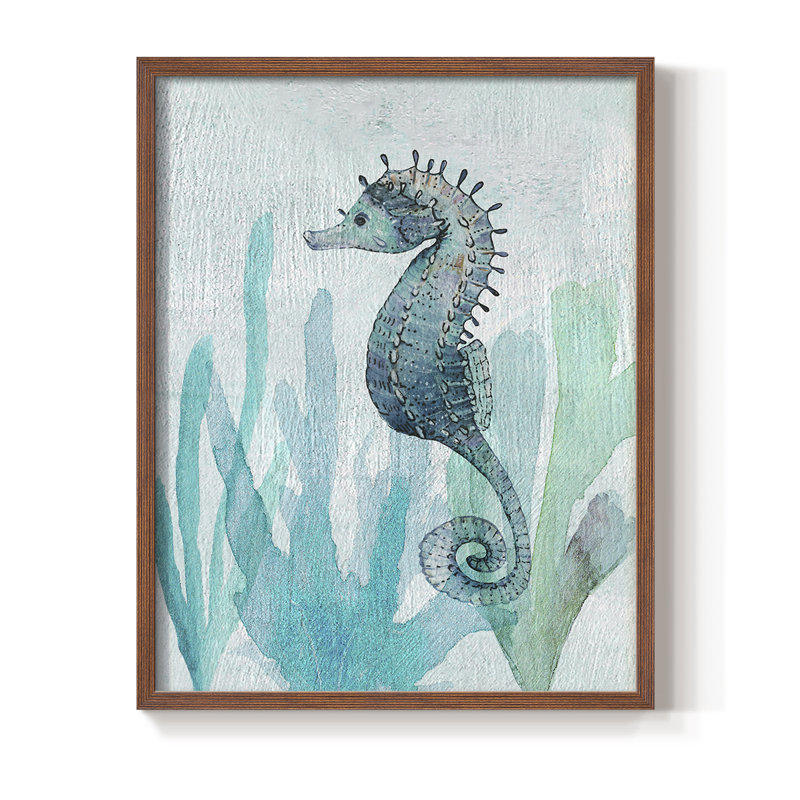 Seahorse II, reproduction encadrée - bois massif, Brun, H 10 po x l 8 po