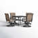 Outdoor 5-Piece Dining Set, Textilene Fabric, Powder-coated Iron Frame