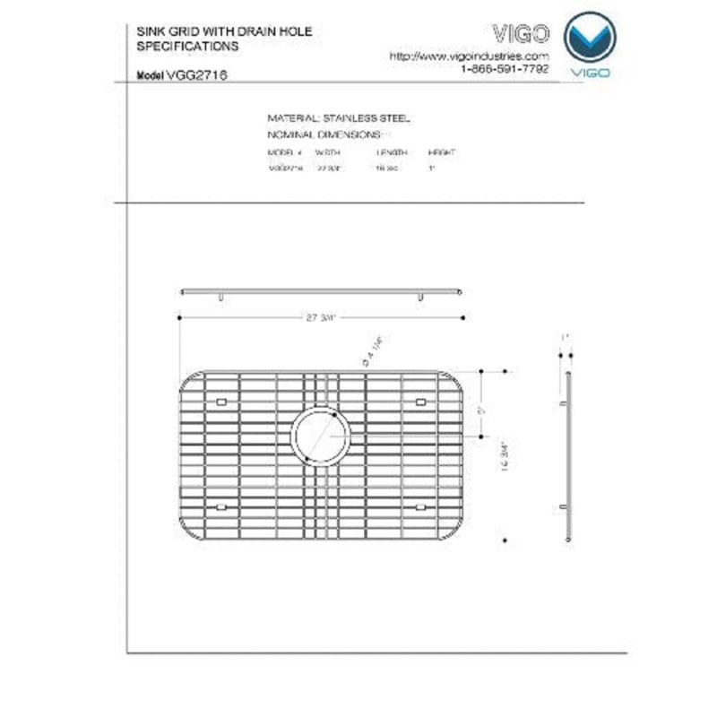 Grille d'évier 27 po x 16 po