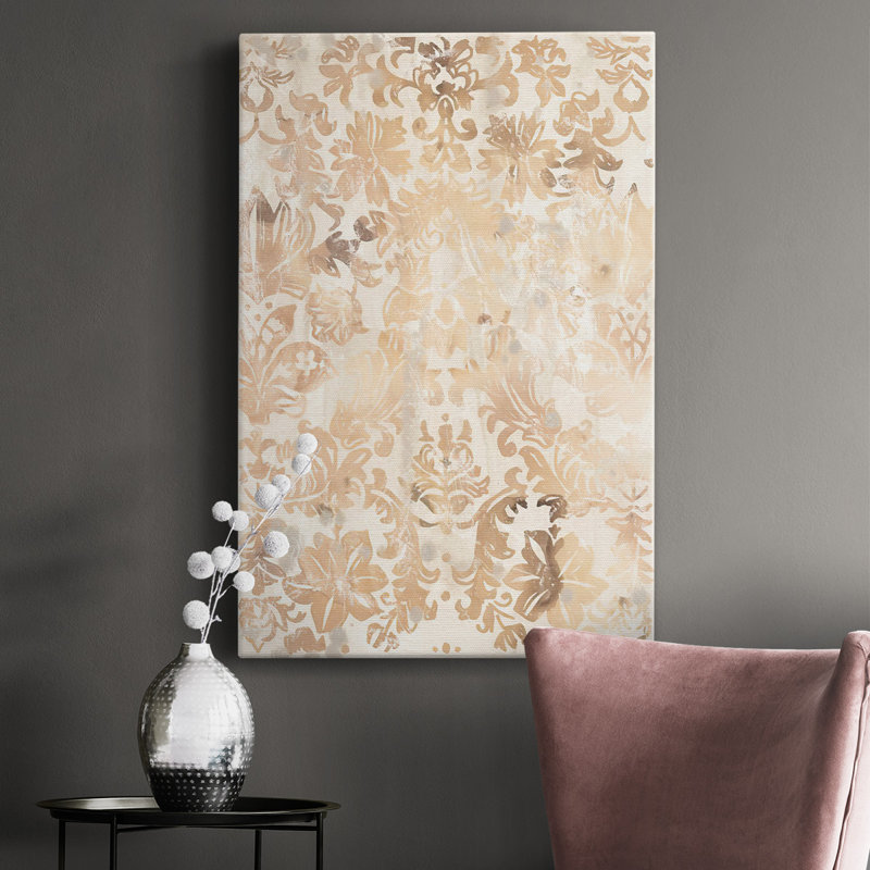 " Walnut Damask II " Painting, 27" H x 16" W x 1.5" D