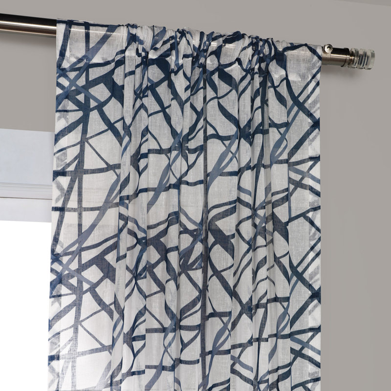 McCaysville Sheer Curtain Single Panel, 50" W x 96"  L, Blue