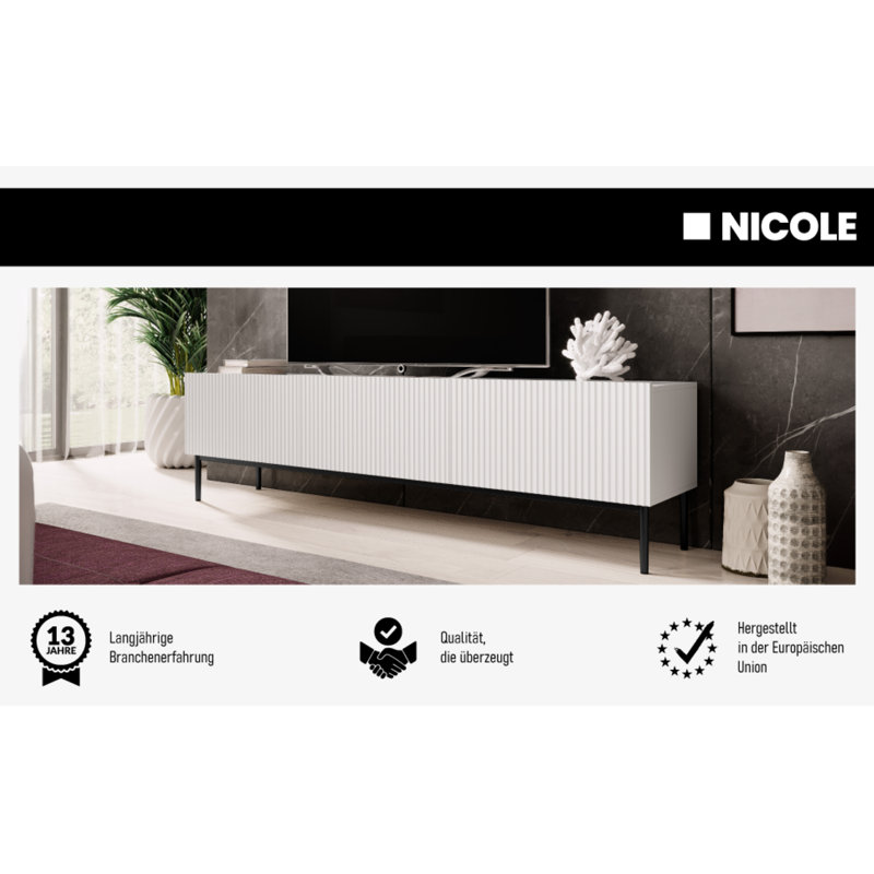 Amarr Unfinished TV Stand for TVs up to 55", White/Black