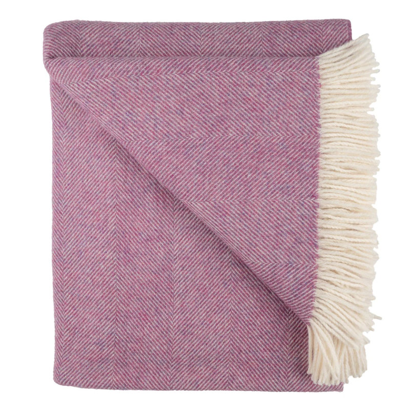 Jeté tissé en laine d'agneau Shetland, Rose pétale