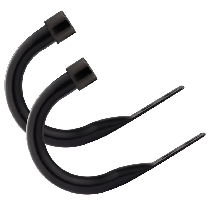 Full Stop Chrome Stainless Steel 20cm Curtain Holdback, Matt Black