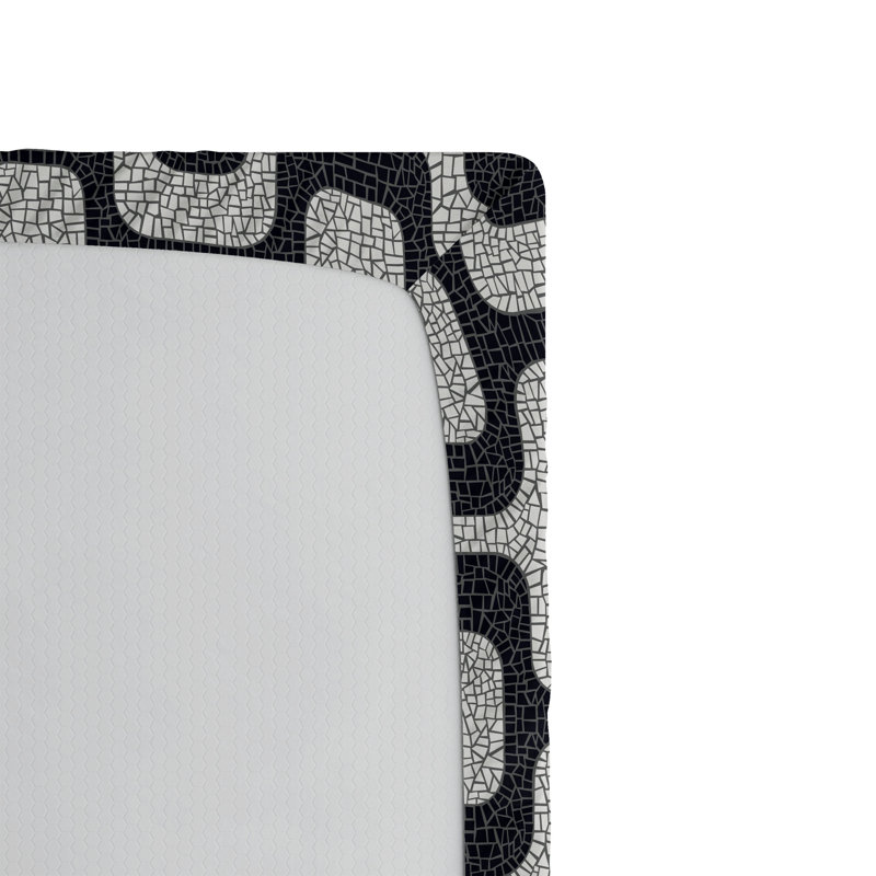 Ensemble de 2 draps-housses Ambesonne, Drap-housse simple TG, Noir, gris pâle, blanc / géométrique