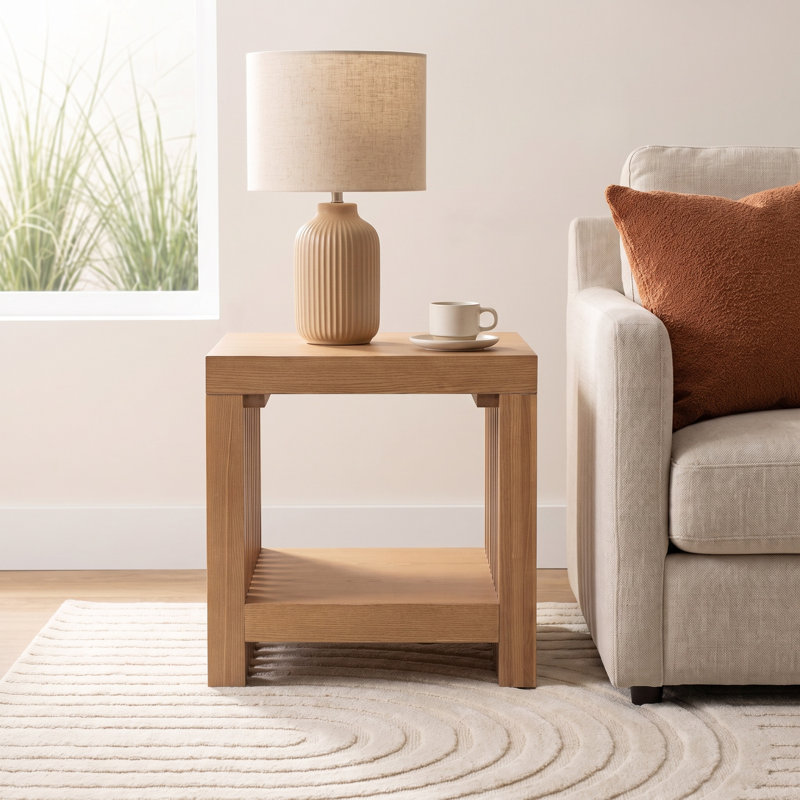 Finnian Side Table, Natural Wood