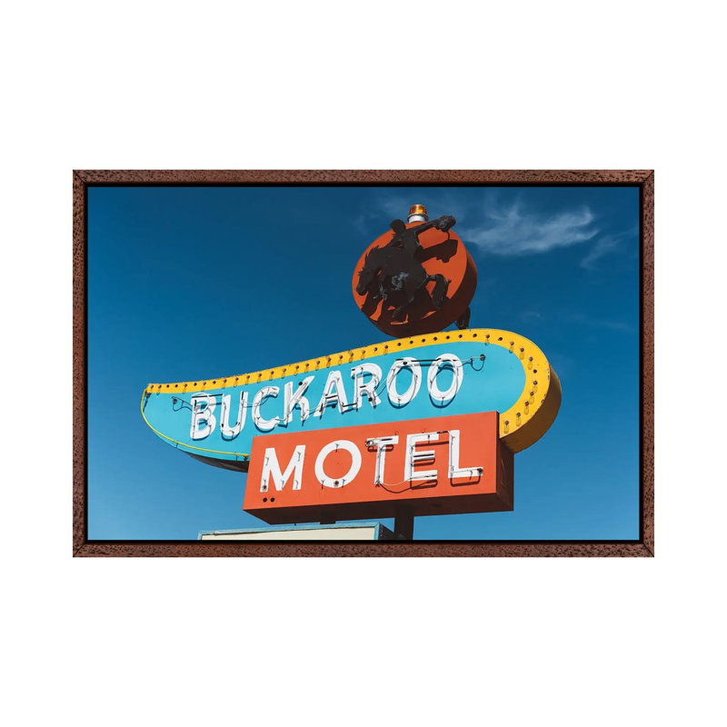 Buckaroo Motel by Bethany Young - Print on Canvas, Classic Brown Wood Framed, 101.6cm H x 152.4cm W x 3.81cm D