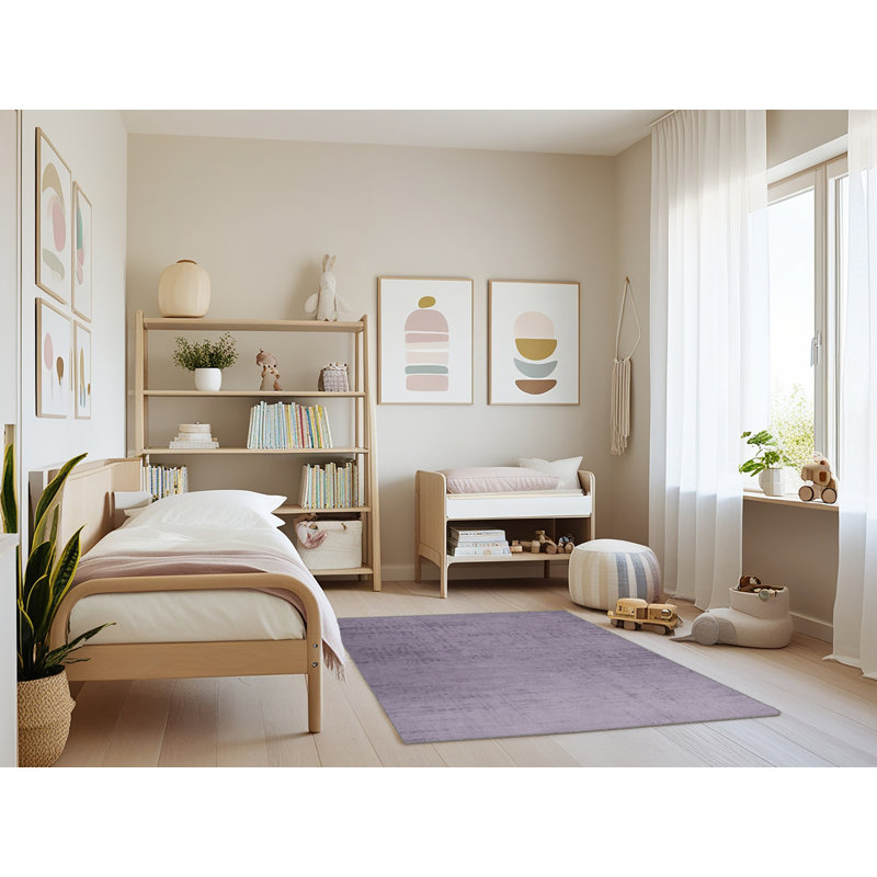 Tapis rose lavable à la machine, Rectangulaire 3 pi x 5 pi