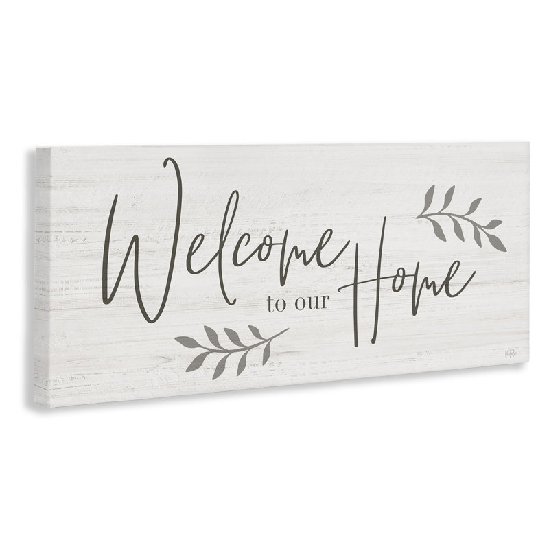 Rustic White Wooden Welcome to Our Home Sign