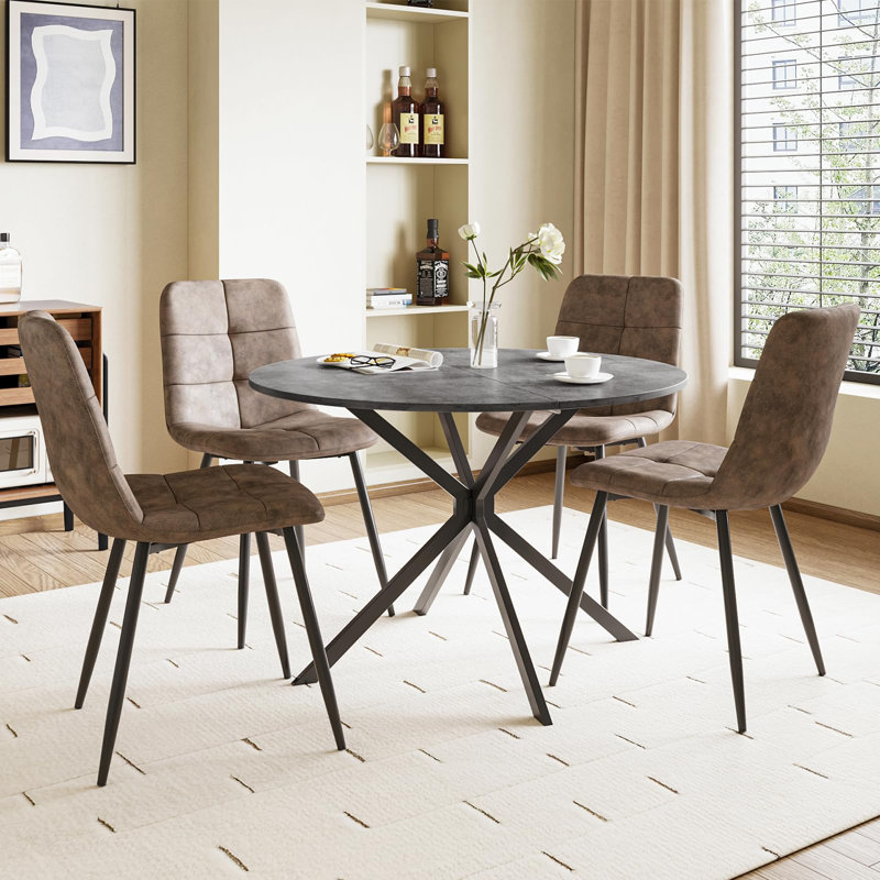 4 - Person Dining Set, Grey, Grey