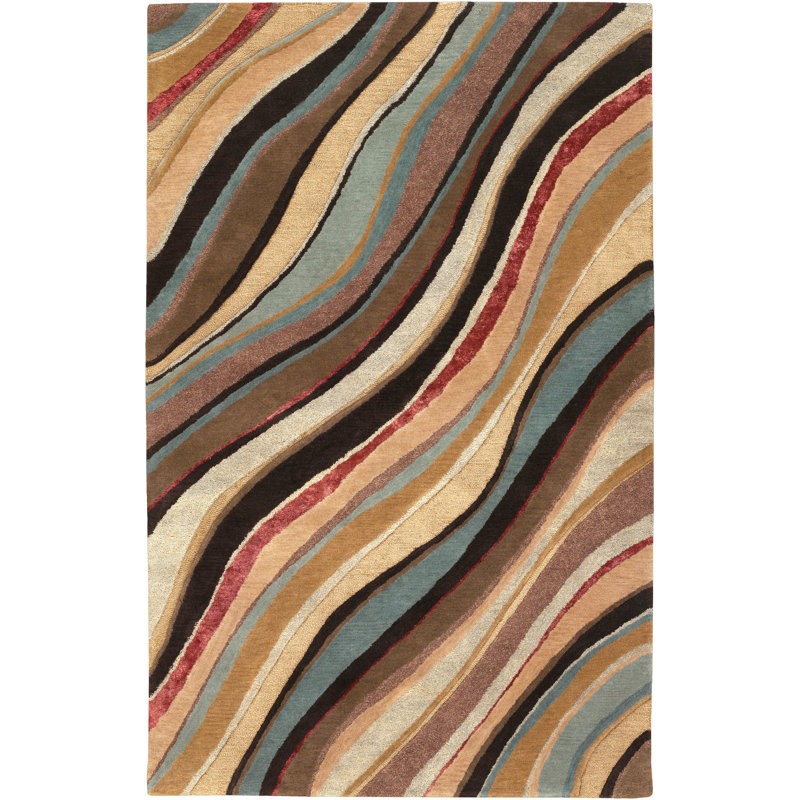 Calthorpe Hand Tufted Abstract Indoor Rug, Rectangle 5' x 8'