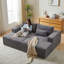 Chaise longue modulaire surdimensionnée de 87 po avec lit inclinable, sans assemblage, velours côtelé gris, méridienne confortable pour le salon, canapé-lit-121096852