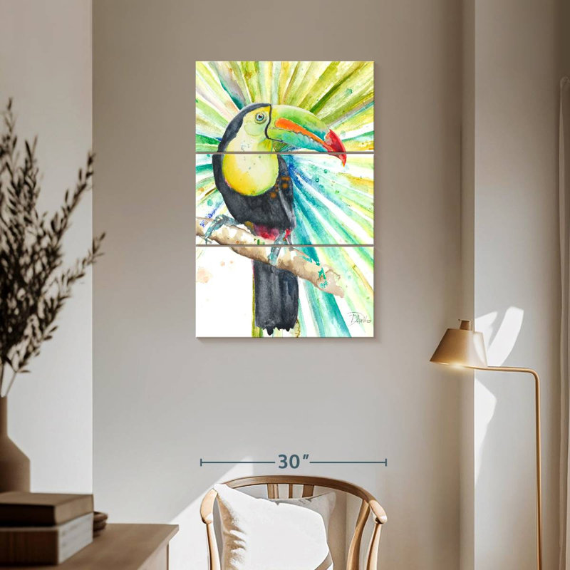 Toucan tropical brillant Brampt, H 57 po x l 36 po