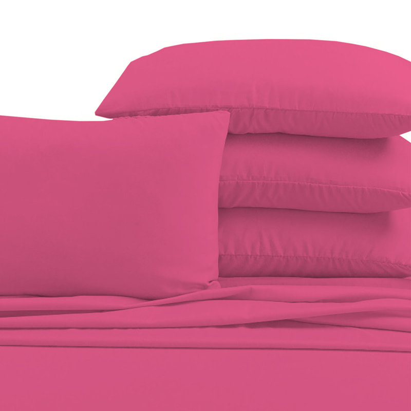 Hotel Luxurious Bamboo Blend Deep Pockets Breathable Cooling Bed Sheet Set 2000 Series, King Sheet Set + 4 Pillowcases