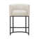 27" H Counter Height Bar Stools, Modern Barrel Counter Stools With Backrest And Arms, Black Metal Frames, Linen Fabric Upholstered Accent Barstools For Kitchen Island