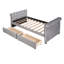 Lit de jour simple gris avec tiroirs de rangement fonctionnels et support de literie en lattes de bois massif-784776046