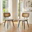 Modern Swivel Faux Leather Dining Chairs With Rattan Back-117542736-118783026