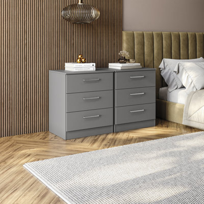Conteh 25.6"W 3-Drawer Vertical Dresser Set of 2 – Modern Storage Solution