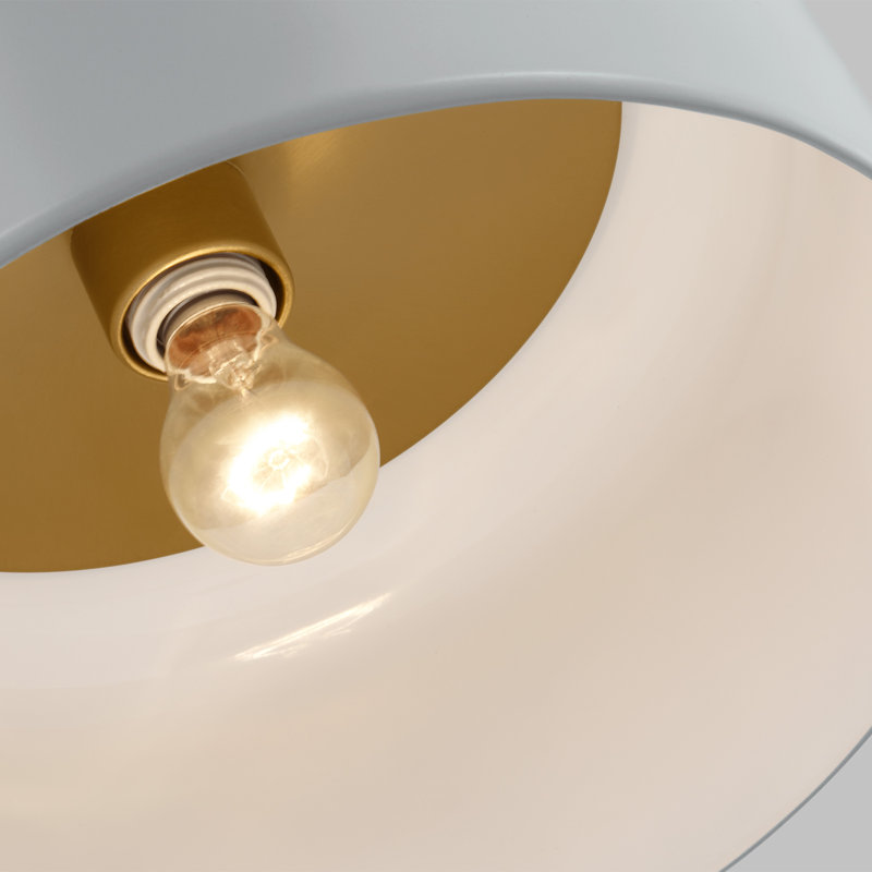  Plafonnier encastré à 1 lumière de 10,75 po, Gris mat, H 7 po x l 13,75 po x P 13,75 po