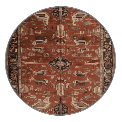 Machine Washable Persian Brown Area Rug