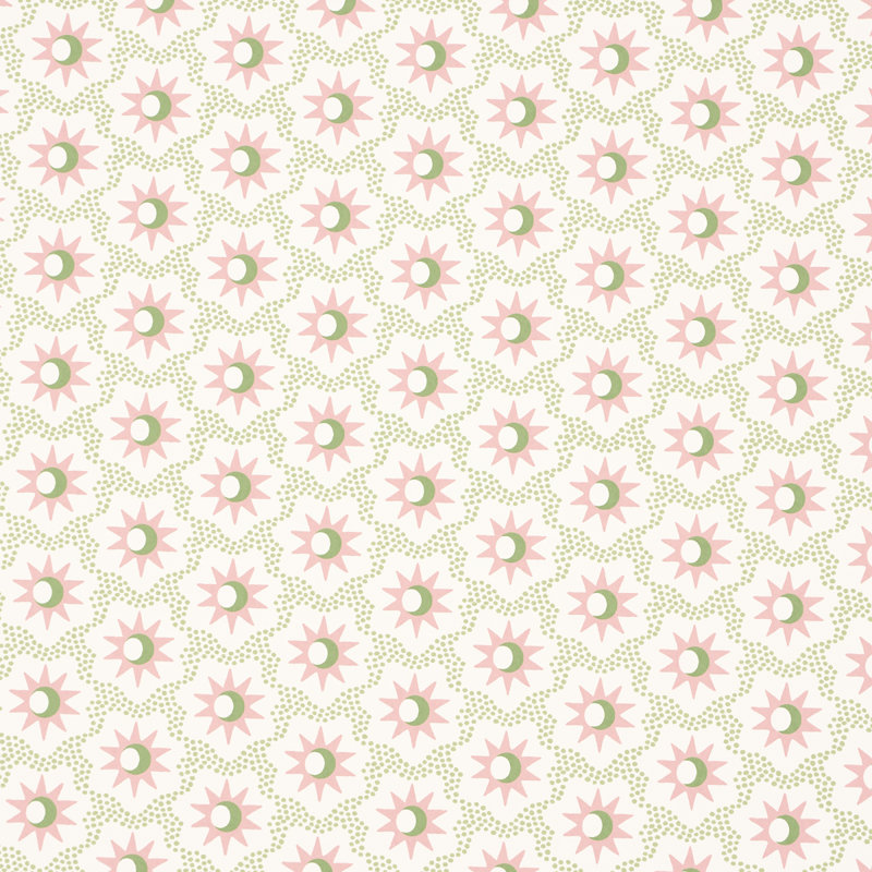 Papier peint Lucie, Rose/vert