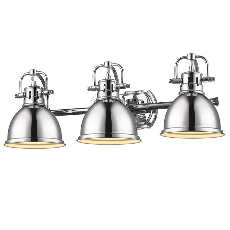 Éclairage pour salle de bain Drakeford, Chrome chrome, Chrome chrome, Trois lumières
