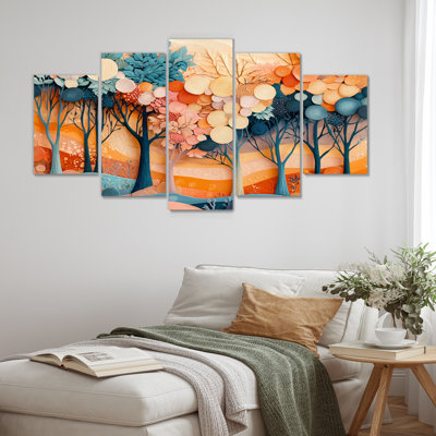 4 Seasons Forest Trees Drem Fragments II - Seasons Wall Art - Traditional Wall Art Canvas Diamond
