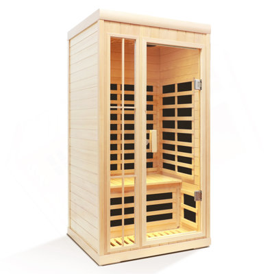 Deluxe Version Plus One Person  Far Infrared Hemlock Sauna  Room With LED Colour Lights