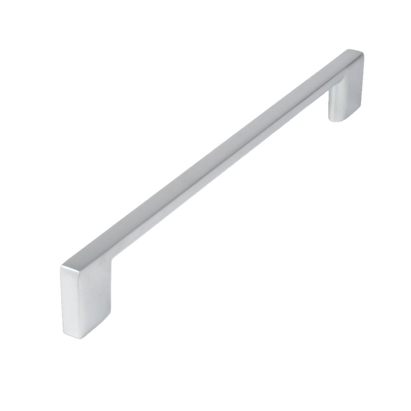 Poignée barre 6 5/16" au centre Builder's, Chrome terni d'Europe, H 1,06 po x l 7,56 po x P 0,75 po