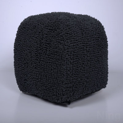 Microfiber Upholstered Square Pouf Ottoman