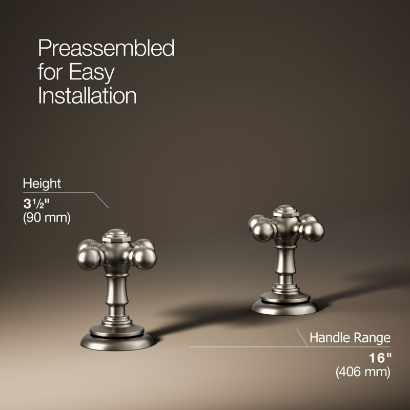 Artifacts® Bathroom Sink Cross Handles, Vibrant Brushed Nickel