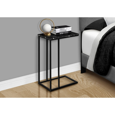Table d'appoint avec stratifié aspect marbre noir