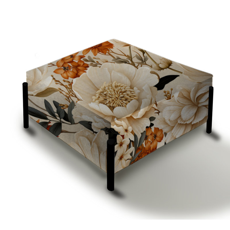 Harmonie florale sereine rétro avec repose-pieds Vintage