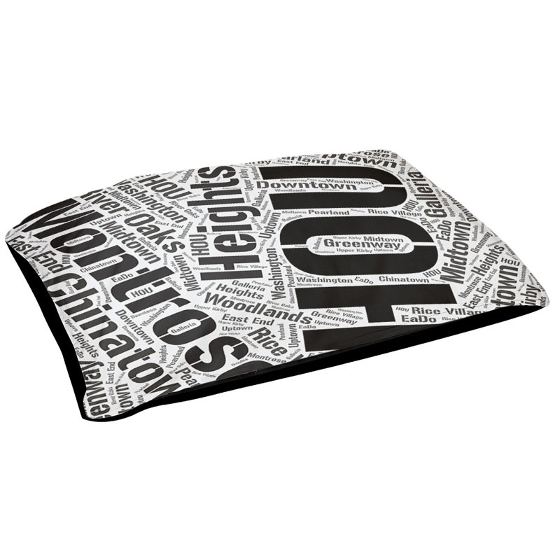 Oreiller rectangulaire designer, Grand L 50 po x l 40 po, Noir, Houston