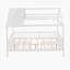 Full Size Wood House Bed with Fence, White