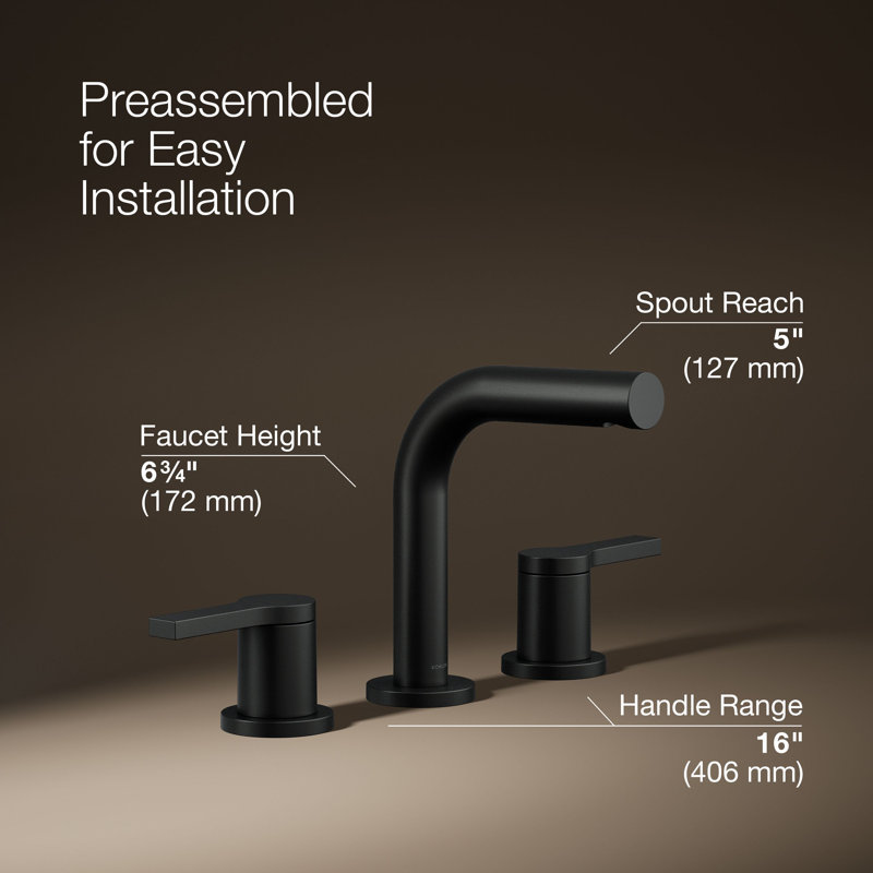 Robinet de lavabo pour salle de bain Elate 1,2 GPM, Noir mat