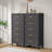 Metal Black 2 Drawer Nightstand-31851914