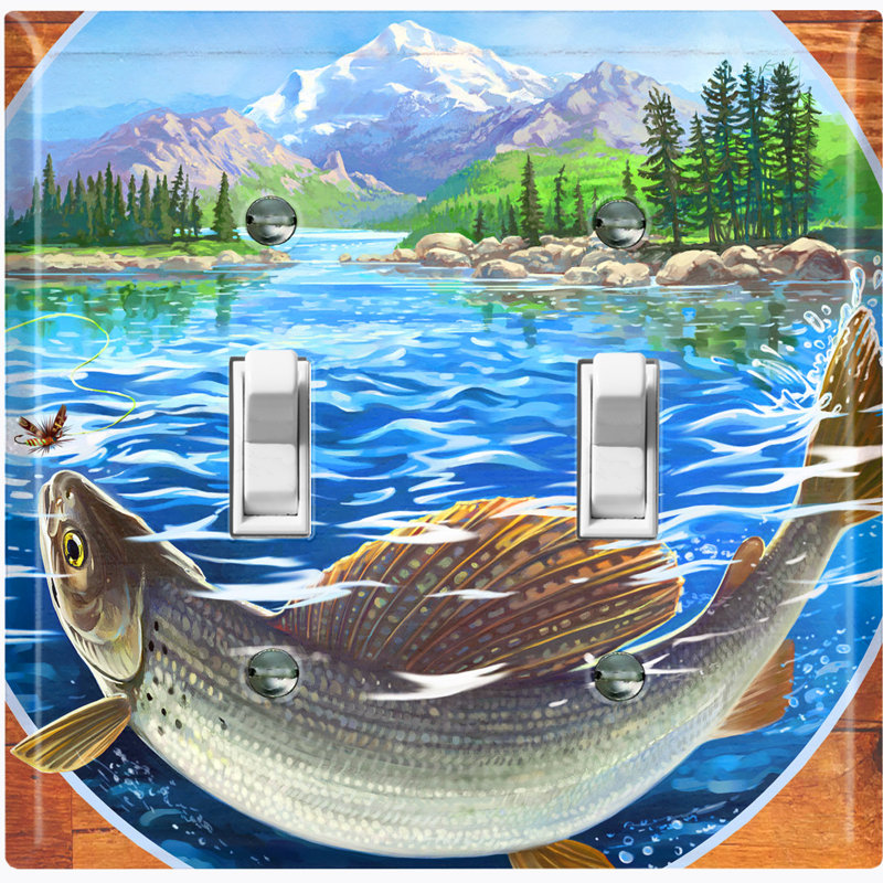 Plaque murale 2 bandes trophy pêche