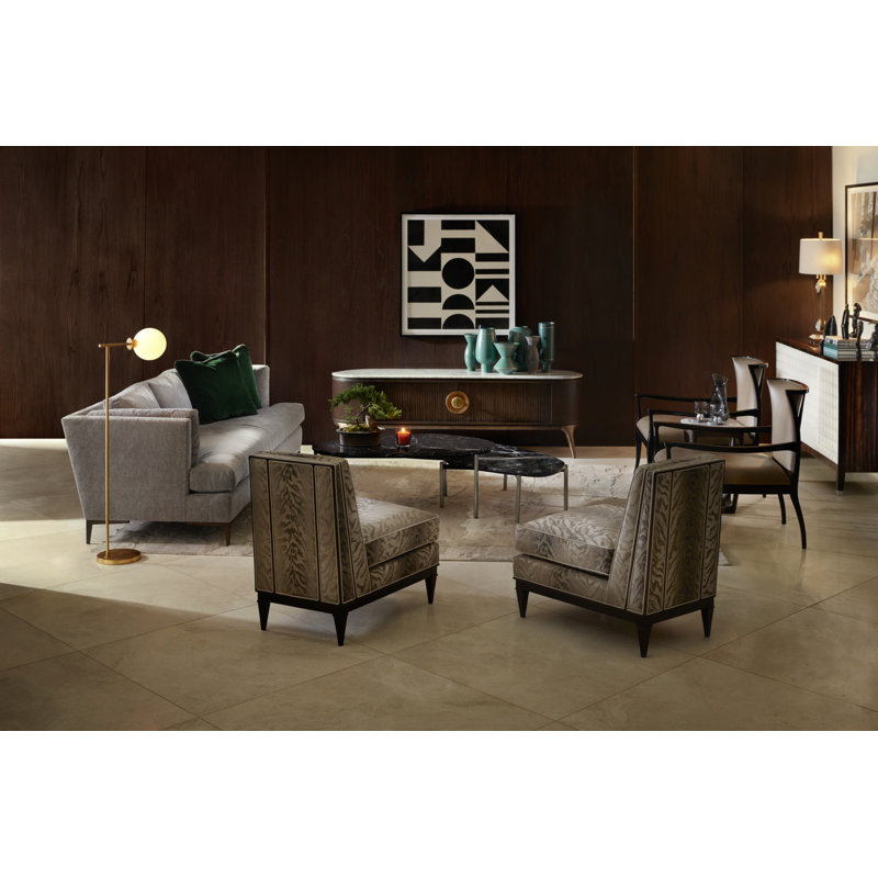 Aiden Upholstered 90.5'' Sofa, Rise Charcoal (Performance fabric) 1357-95, Antique Bronze