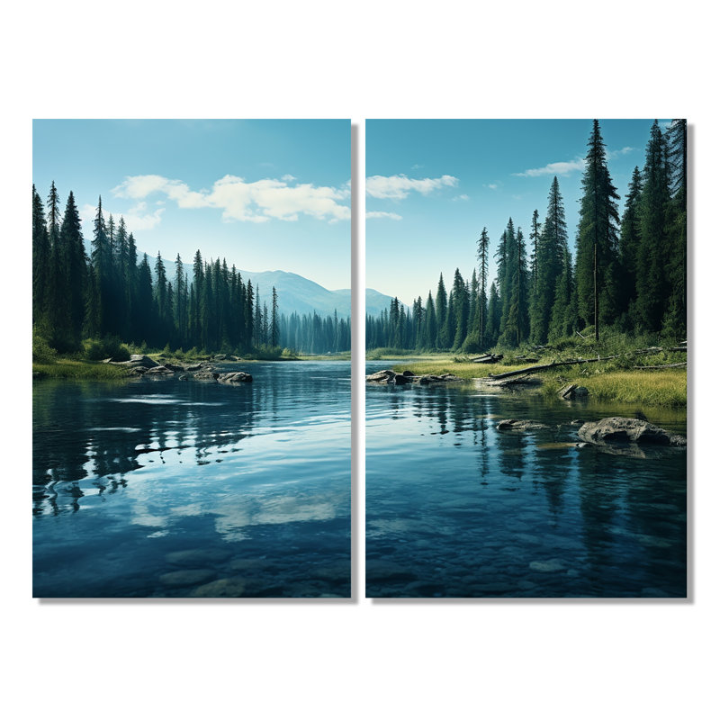 «Green River Waters Reflection II - Large Lake», impressions sur toile, Wrapped Canvas, Does Not Apply, 36" H x 48" W