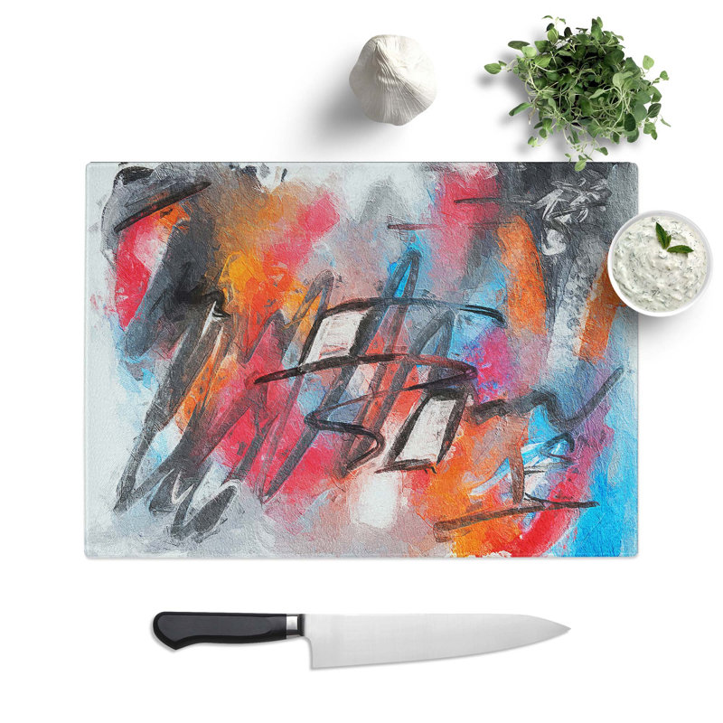 Tempered Glass Art Painting Vol.295 Chopping Board, 39 cm W x 28.5 cm L