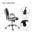Fauteuil de bureau en cuir noir Pu, chaise de bureau capitonnée à boutons, avec accoudoirs rembourrés, hauteur réglable et roulettes pivotantes-2120415041