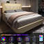 Cadre de lit double avec éclairage à DEL, fonction de charge et fonction de réduction du bruit. Contemporain pour la chambre à coucher plus de 60000 couleurs, ac / ports, lumières de plateforme de remplissage de mousse, moyeu, tête de lit réglable.-1914931694