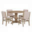 Ensemble de table de salle à manger 5 pièces en bois d'hévéa avec chaises rembourrées Alagie