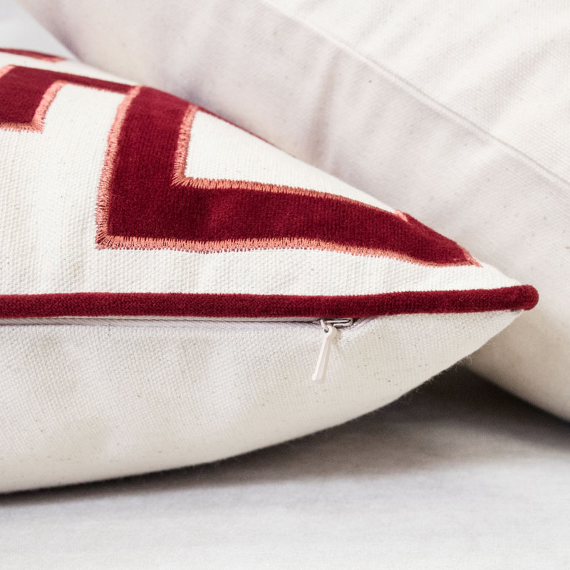 Geometric Cotton Blend Throw Pillow